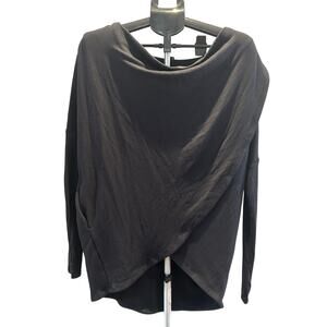 Athleta Black Hooded Wrap Sweater Women's size S
